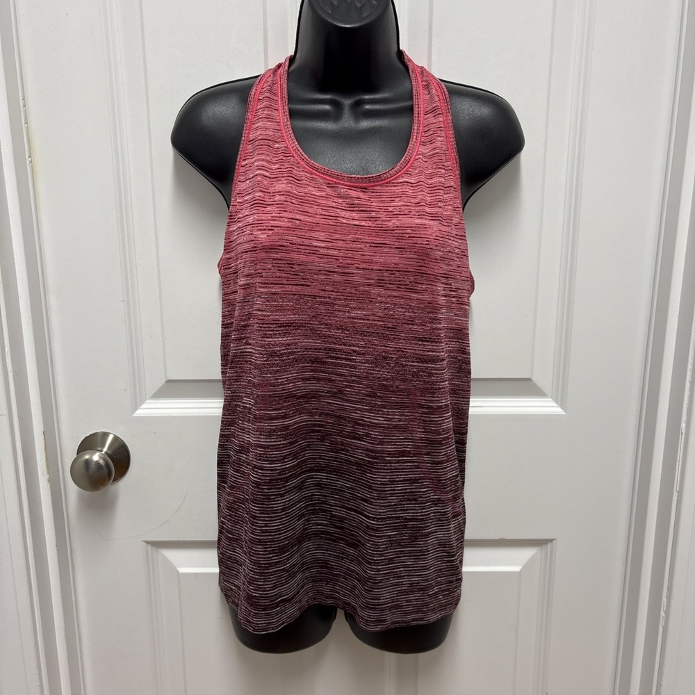 Lululemon Swiftly Tech Racerback Red Black Marled Gradient Design - Size 10